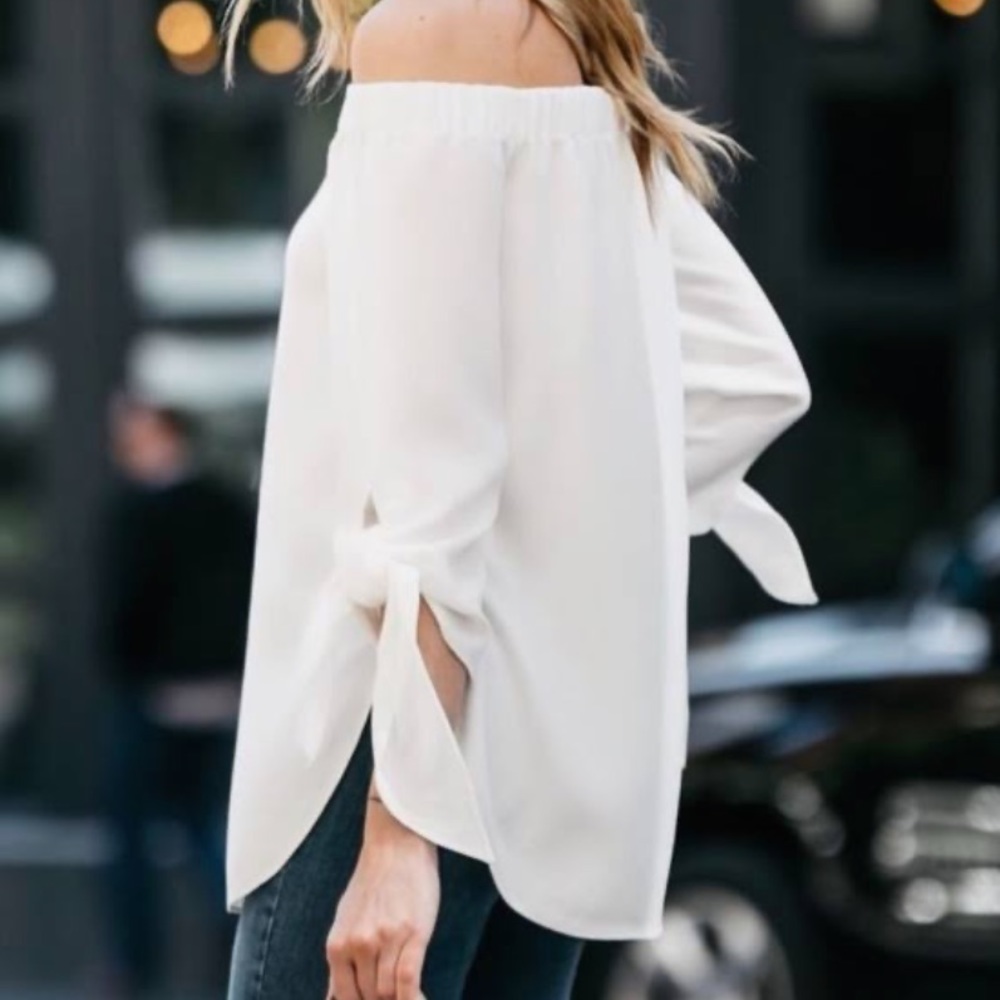 Club Monaco Sophiya Off the Shoulder White Top